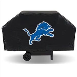 NFL Detroit Lions Logo BBQ Grill Cover Durable Vinyl Fits Most Up To 68” NEW